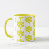 Mug Floral stylisé Ikat - moutarde jaune et blanc (Gauche)