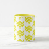 Mug Floral stylisé Ikat - moutarde jaune et blanc (Centre)