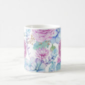 Mug Floral succulent pourpre et bleu élégant avec le (Centre)