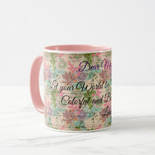 Mug Floral sur bois Personnaliser populaire Texte