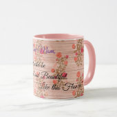 Mug Floral sur bois Personnaliser populaire Texte (Devant droit)