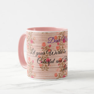 Mug Floral sur bois Personnaliser populaire Texte