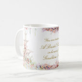 Mug floral swan chic calligraphy bridal shower (Devant gauche)