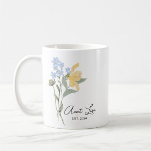 Mug Floral Tante EST. 2024, Bientôt Être Tante Don