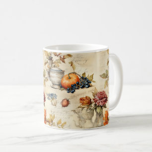 Mug Floral Thanksgiving Motif Vintage (7)