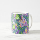 Mug Floral tropical, Botanique, lilas, vert, rose, fl (Devant droit)