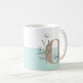 Mug Floral Turquoise Titre en gras (Devant droit)