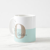 Mug Floral Turquoise Titre en gras (Devant gauche)