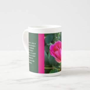 Mug floral, Verse corinthien rose sur l'amour