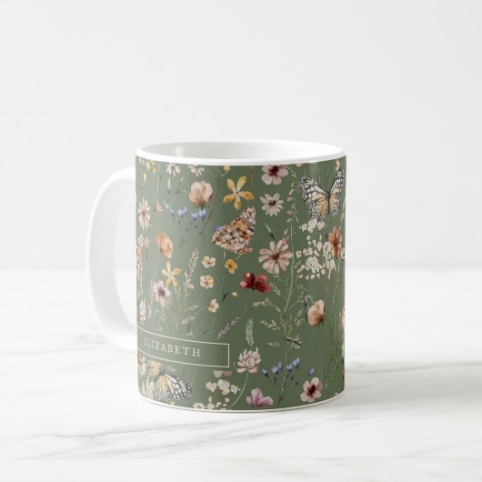 Mug Floral Vert (Devant gauche)