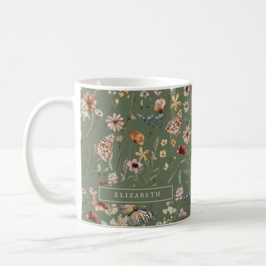 Mug Floral Vert (Gauche)