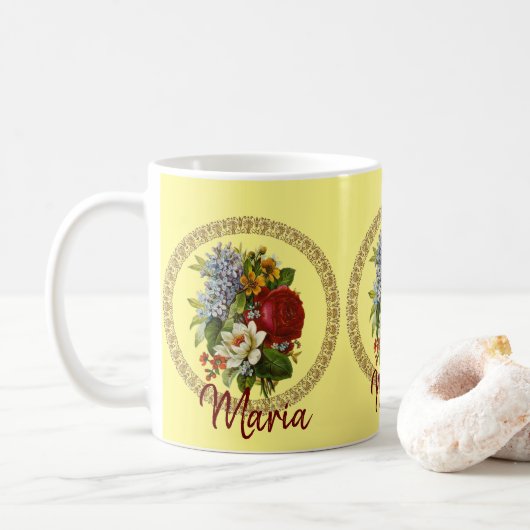Mug floral victorien (Avec donut)