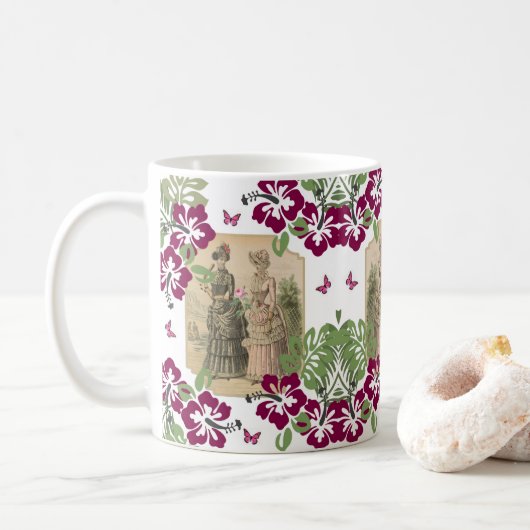 Mug floral victorien (Avec donut)
