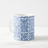 Mug Floral vintage bleu et blanc (Devant gauche)