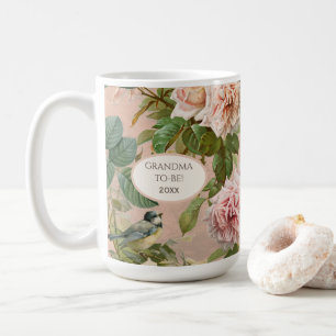 Mug Floral Vintage Blush Roses Grand-mère jaune à de