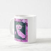 Mug Floral violet I Love California State Map (Devant gauche)