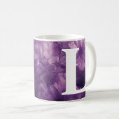 Mug floral violet monogramme (Devant droit)