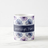 Mug Floral Watercolor Pattern Lavender and Blue (Centre)