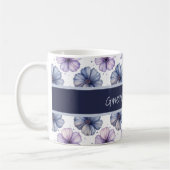 Mug Floral Watercolor Pattern Lavender and Blue (Gauche)