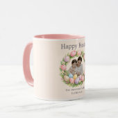 Mug Floral Wreath & Family Photo Personalized Easter  (Devant gauche)