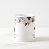 Mug Florale d'or flush de Navy personnalisées 90e anni (Centre)