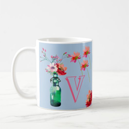 MUG FLORALE ÉLÉGANTE AVEC UNE INITIATIVE (Gauche)