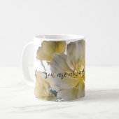 Mug floraux jaune pastel (Devant gauche)