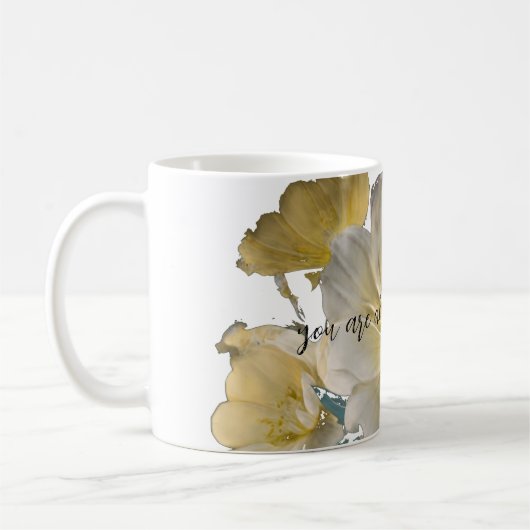 Mug floraux jaune pastel (Gauche)