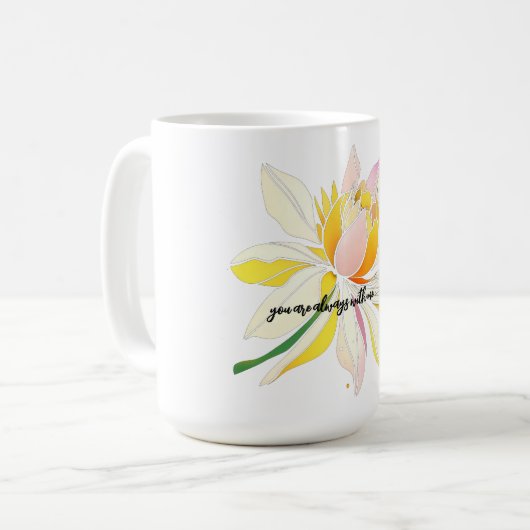 Mug floraux jaune pastel (Devant gauche)