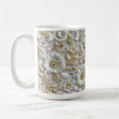 Mug Flore 3D décorative en or blanc (Gauche)