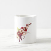 Mug Flore avec fleurs rouges et colibri (Centre)