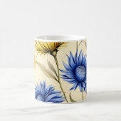 Mug Flore bleu et jaune élégant (Centre)