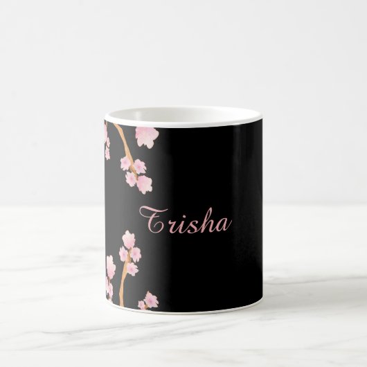 Mug Flore d'aquarelle rose et noire (Centre)