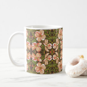 Mug Flore de Dogwood Bleu Art Nouveau
