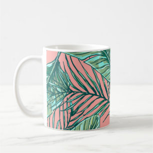 Mug Flore de la jungle tropicale : Palm Feuille Motif