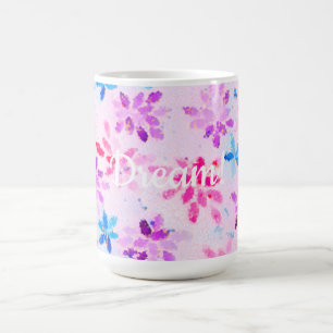 Mug Flore de mosaïque inspirante "Rêve !" Artistique
