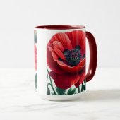 Mug Flore de pavot rouge (Devant droit)