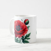 Mug Flore de pavot rouge (Devant gauche)