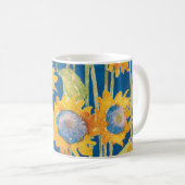 Mug Flore de tournesol bleu (Devant droit)