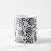 Mug Flore d'impression florale de fleurs bleues antiqu (Centre)