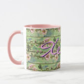Mug Flore doux avec votre nom (Gauche)