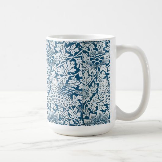 Mug Flore Flore Fleurs Feuilles Oiseaux Bleu (Droite)