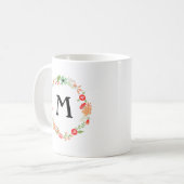 Mug Flore folksy avec Monogramme (Devant gauche)