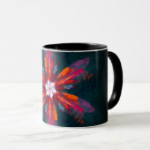 Mug Flore Mandala Flowers Orange Red Blue Abstract (Devant droit)