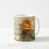 Mug Flore Rose de pêche romantique (Devant droit)