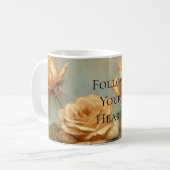 Mug Flore Rose de pêche romantique (Devant gauche)