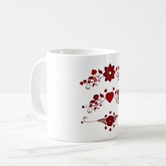 Mug Flore rouge (Devant gauche)