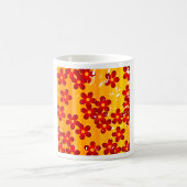 Mug Flore rouge orange rétro