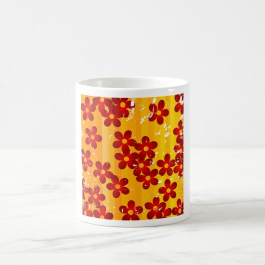 Mug Flore rouge orange rétro (Centre)