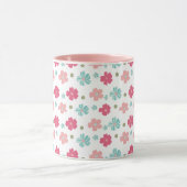 Mug Flore simple et ditsy en rose et Turquoise (Centre)